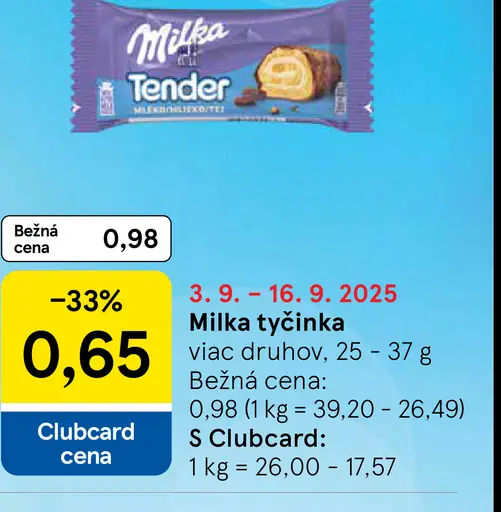 Milka tyčinka
