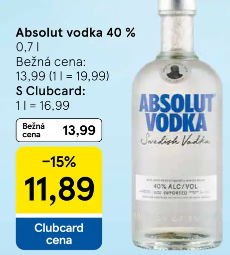 Absolut vodka 40 %