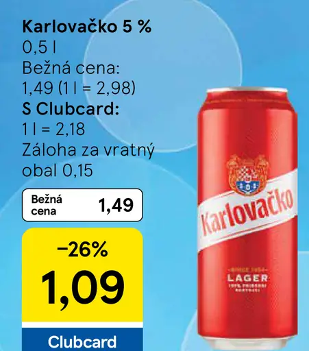 Karlovačko 5 % plechovka