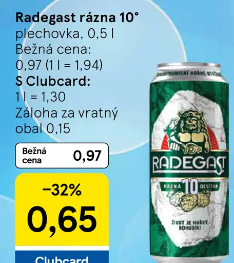 Radegast 10° plechovka