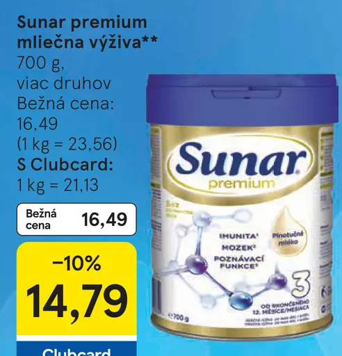 Sunar Premium mliečna výživa
