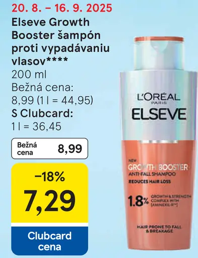 Elseve Growth Booster šampón proti vypadávaniu vlasov