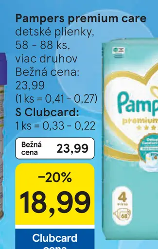 Pampers premium care detské plienky