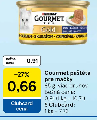 Gourmet jemná paštéta pre mačky