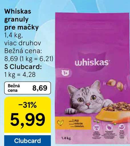 Whiskas granuly pre mačky