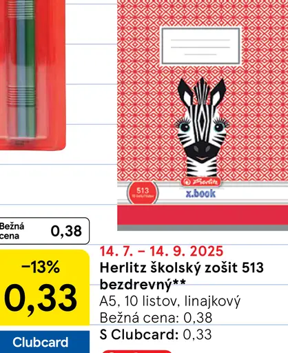Herlitz školský zošit 513 bezdrevný