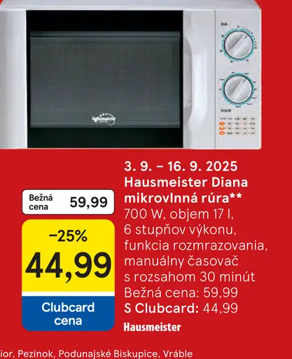 Hausmeister mikrovlnná rúra