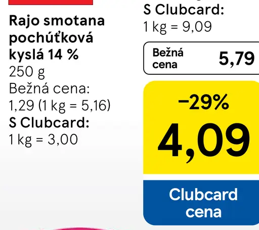 Rajo Smotana pochúťková kyslá 14%