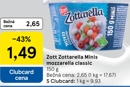 Zott Zottarella Minis Mozzarella Classic