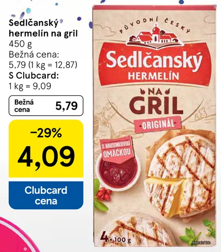 Sedlčanský hermelín na gril