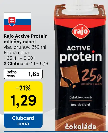 Rajo Active Protein Mliečny Nápoj Čokoláda