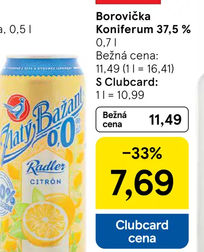 Zlatý Bažant radler plechovka