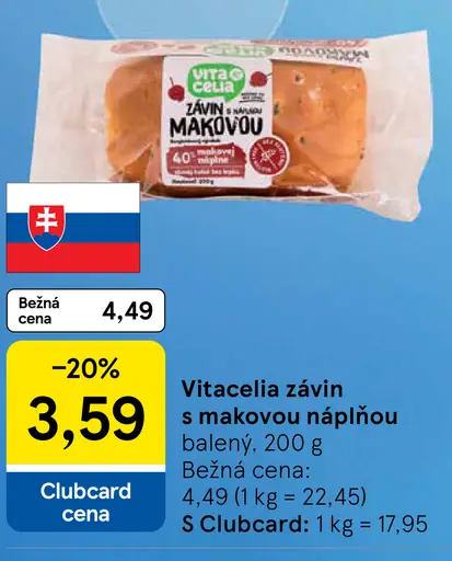 Vitacelia závin s makovou náplňou