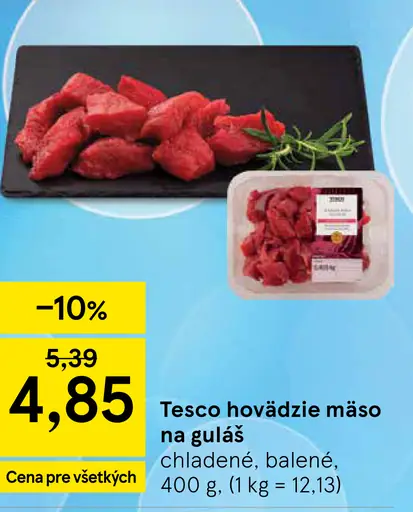 Tesco hovädzie mäso na guláš