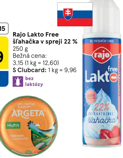 Rajo Lakto Free Šľahačka v spreji 22%