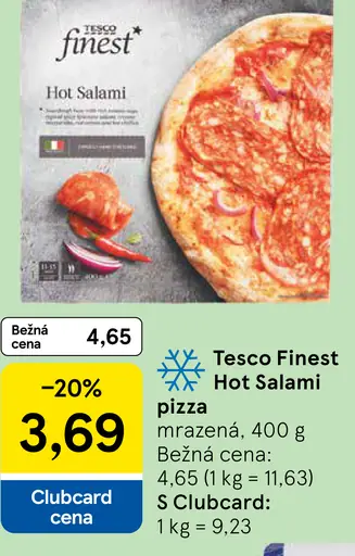 Tesco Finest Hot Salami pizza