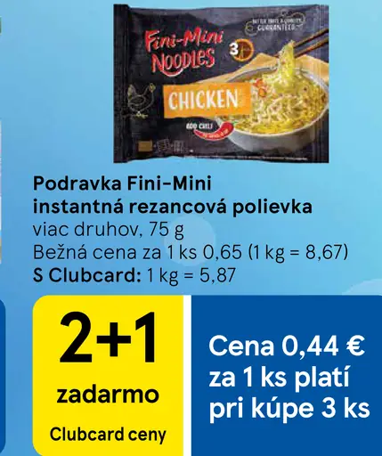 Podravka Fini-Mini Instantná rezancová polievka s hovädzou príchuťou