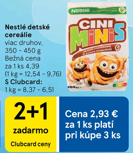 Nestlé detské cereálie