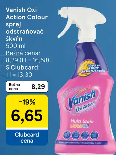 Vanish Oxi Action Colour sprej odstraňovač škvŕn