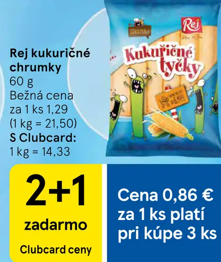 Rej kukuričné chrupky