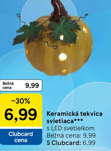 Keramická tekvica svietiaca