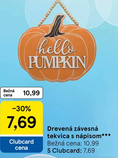 Drevená závesná tekvica s nápisom