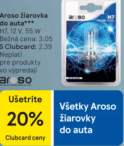 Aroso žiarovka do auta