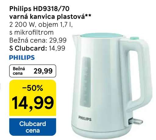 Philips varná kanvica plastová