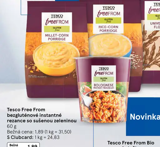 Tesco Free From bezgluténové instantné rezance so sušenou zeleninou