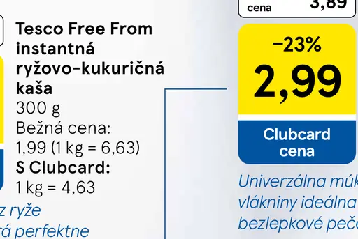 Tesco Free From instantná ryžovo-kukuričná kaša
