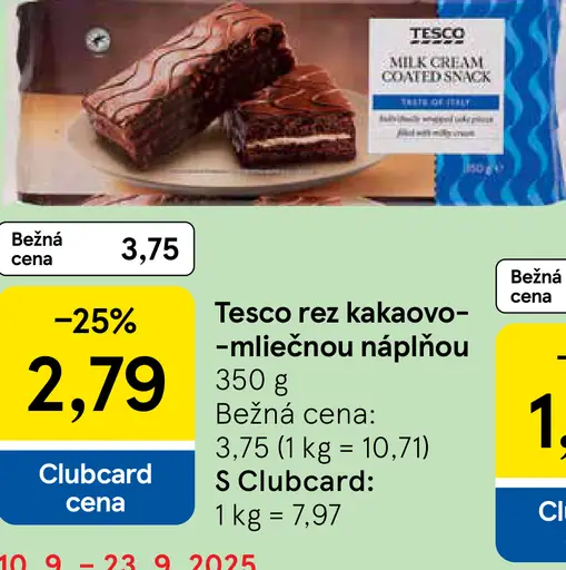 Tesco rez kakaovo-mliečnou náplňou
