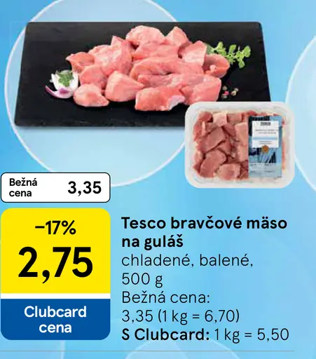 Tesco bravčové mäso na guláš