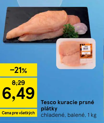 Tesco kuracie prsný plátky