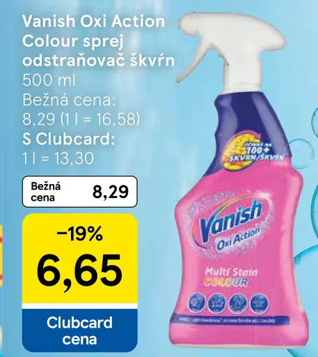 Vanish Oxi Action Colour sprej odstraňovač škvŕn