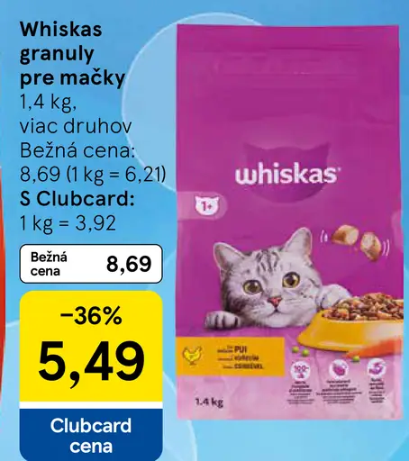 Whiskas granuly pre mačky