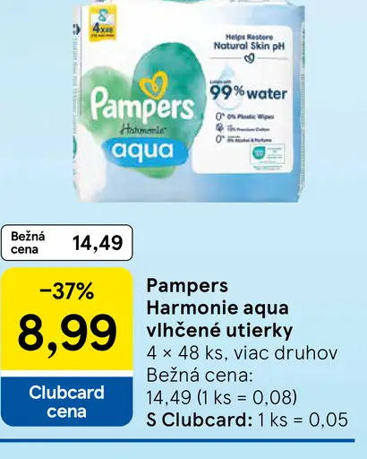 Pampers Harmonie aqua vlhčené utierky