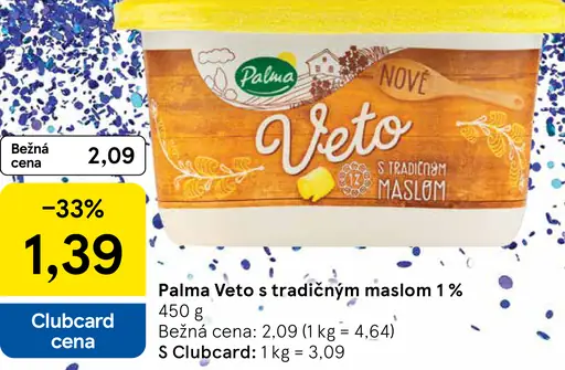 Palma Veto S tradičným maslom 1%