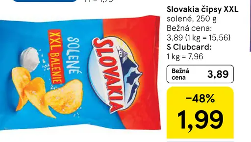 Slovakia čipsy XXL solené
