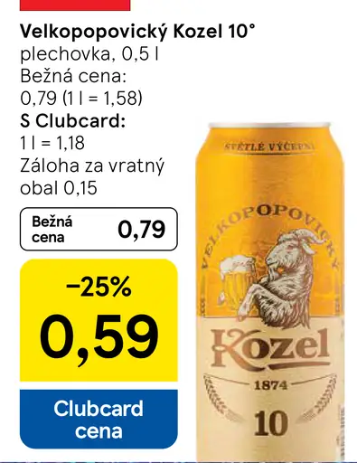 Velkopopovický Kozel plechovka