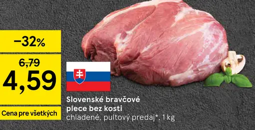Slovenské bravčové karé bez kosti