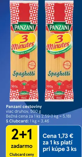 Panzani cestoviny bezvaječné