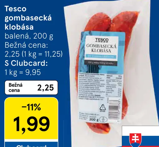 Tesco gombasecká klobása