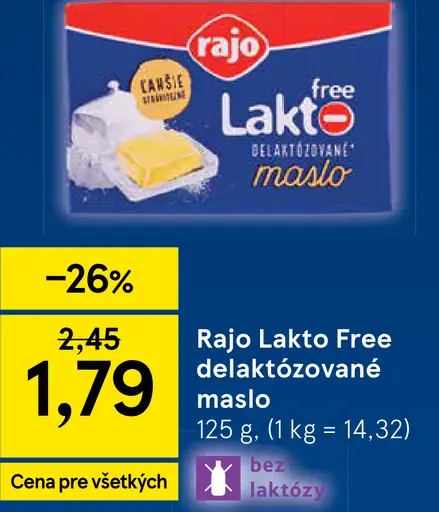 Rajo Lakto Free Delaktózované maslo