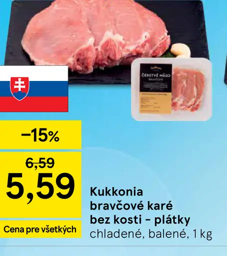 Kukkonia bravčové karé bez kosti – plátky