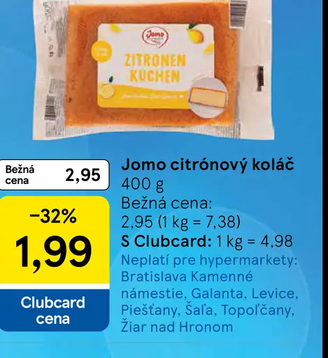 Jomo Citrónový koláč