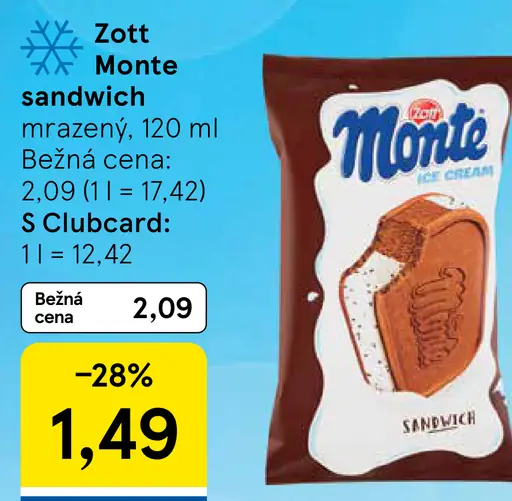 Zott Monte sandwich mrazený