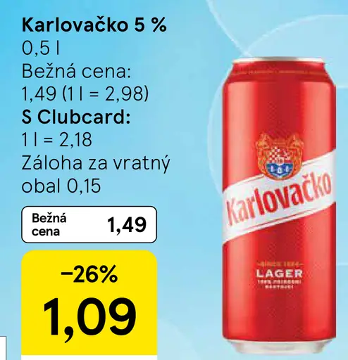Karlovačko 5 % plechovka