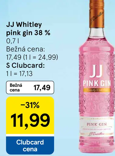 JJ Whitley Pink Cherry Gin 38%