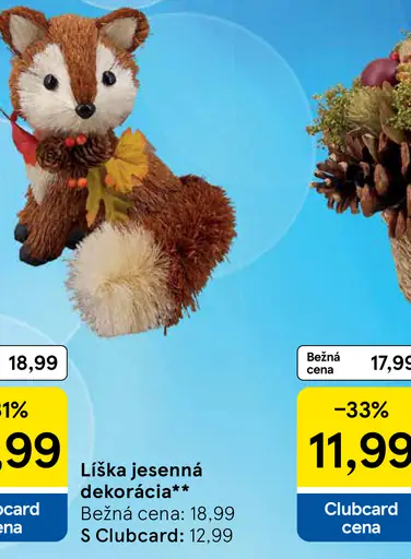 Líška jesenná dekorácia