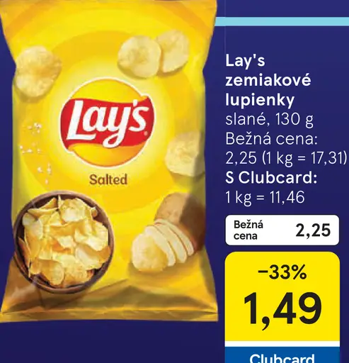 Lay's Vyprážané zemiakové lupienky slané
